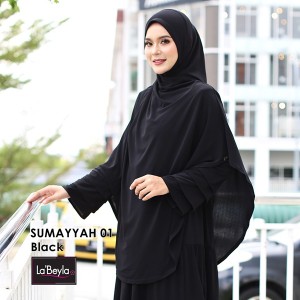 SUMAYYAH 01 - BLACK (Tidak Berdagu)